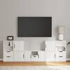 vidaXL 5 Piece TV Units with Storage ODDA White Solid Wood Pine