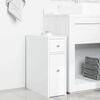 vidaXL Narrow Bathroom Cupboard with Wheels White Engineered Wood