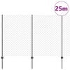 vidaXL Fence with Post Grey 1.6 x 25 m Steel and PVC