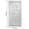 vidaXL Front Door White 98x198 cm PVC