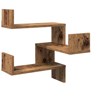 vidaXL Wall Corner Shelf Old Wood 40x40x49.5 cm Engineered Wood