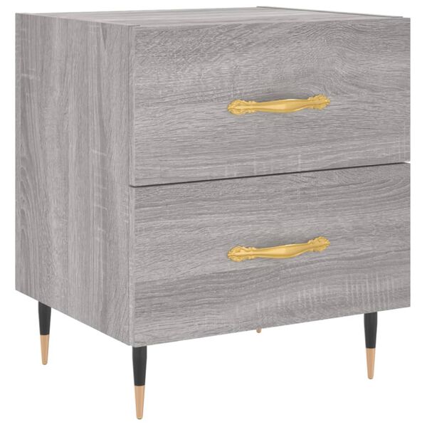 vidaXL Bedside Cabinet Grey Sonoma 40x35x47.5 cm Engineered Wood