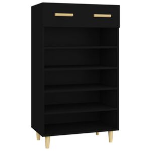 vidaXL Shoe Cabinet Black 60x35x105 cm Engineered Wood