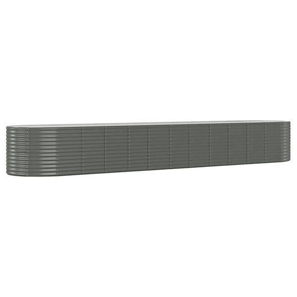 vidaXL Garden Raised Bed Powder-coated Steel 507x100x68 cm Grey