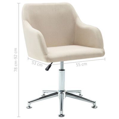 vidaXL Swivel Dining Chairs 4 pcs Cream Fabric