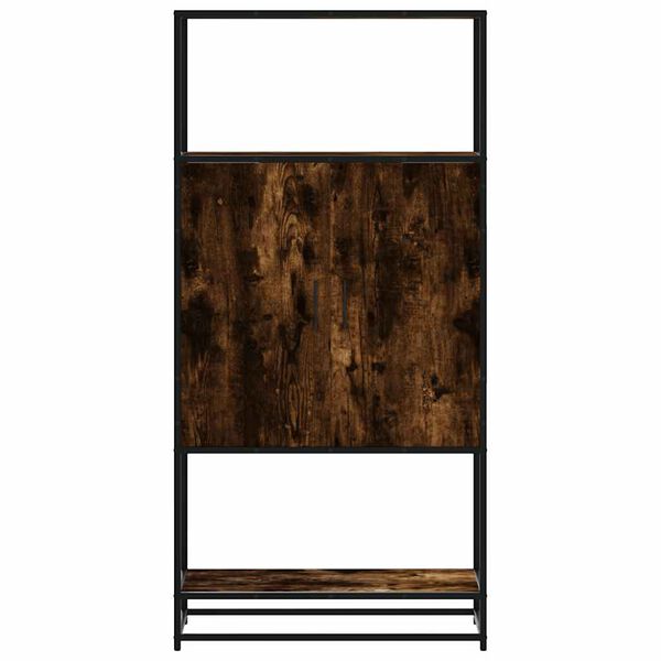 vidaXL Highboard Smoked Oak 68x35x139 cm Engineered Wood and Metal