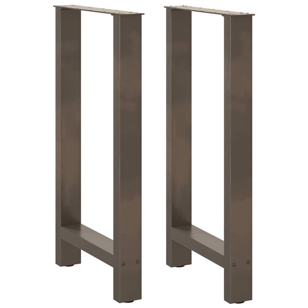 vidaXL Bar Table Legs Natural Steel 2 pcs 40x(90-91) cm Steel