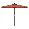 vidaXL Garden Parasol with Wooden Pole Terracotta 299x240 cm