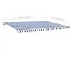 vidaXL Manual Retractable Awning with Posts 5x3 m Blue and White