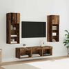 vidaXL TV Wall Units Wall-mounted 5 pcs Black Oak Engineered Wood