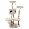 FLAMINGO Cat Scratching Tree "Yuna" 100x74x163 cm White and Natural