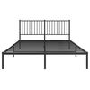 vidaXL Metal Bed Frame without Mattress with Headboard Black 160x200cm