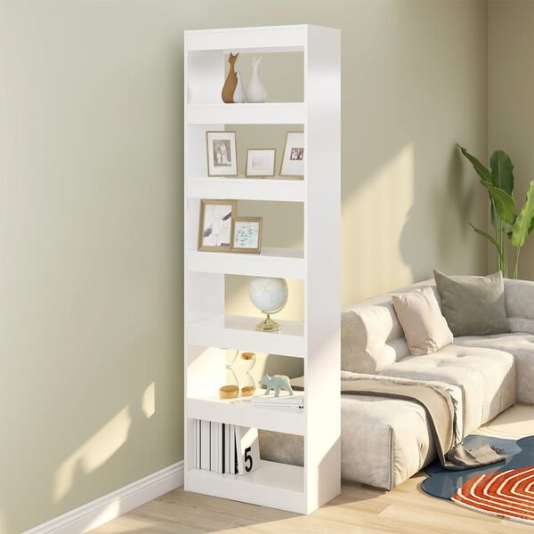 vidaXL Book Cabinet/Room Divider White 60x30x198 cm