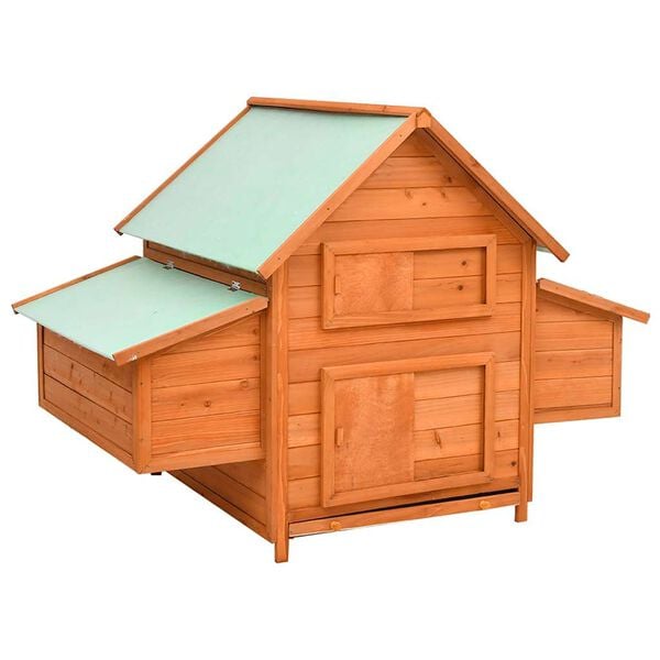 vidaXL Chicken Coop 150x96x110 cm Solid Firwood