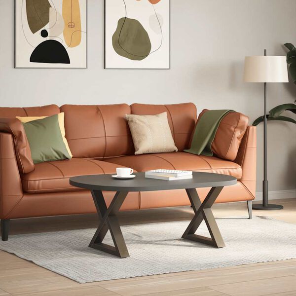 vidaXL Coffee Table Legs 2 pcs Natural Steel 60x(42-43.3) cm Steel