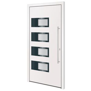 vidaXL Front Door White 100x200 cm Aluminium and PVC