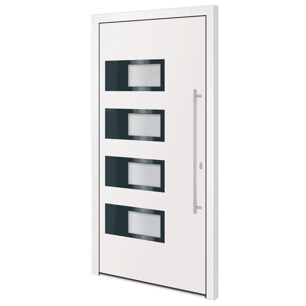vidaXL Front Door White 100x200 cm Aluminium and PVC