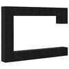 vidaXL TV Cabinet Set 9 pcs Black Oak Engineered Wood