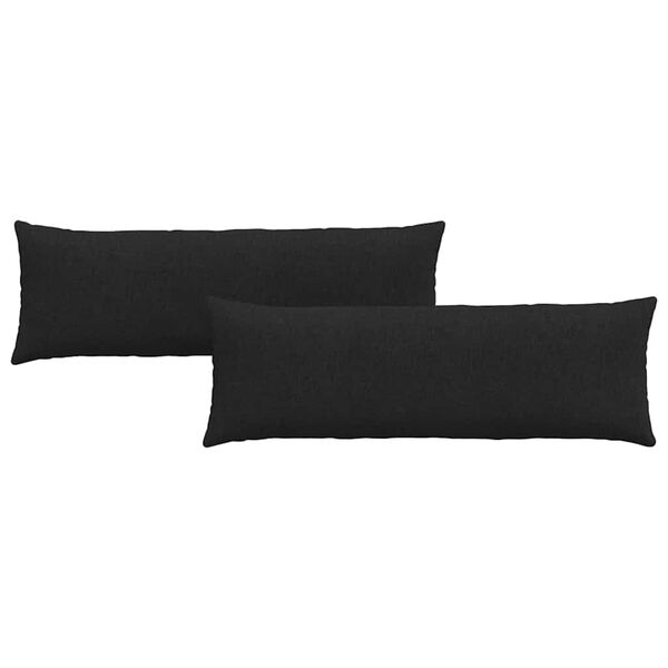 vidaXL Sofa Pillows 2 pcs Black 120 x 40 cm Fabric