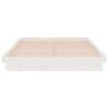 vidaXL Bed Frame without Mattress White Solid Wood Double