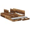 vidaXL Storage Bed Frame with Drawer Old Wood 140 cm Engineered Wood