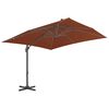vidaXL Cantilever Garden Parasol with Aluminium Pole Terracotta 400x300 cm