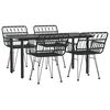 vidaXL 5 Piece Garden Dining Set Black Poly Rattan
