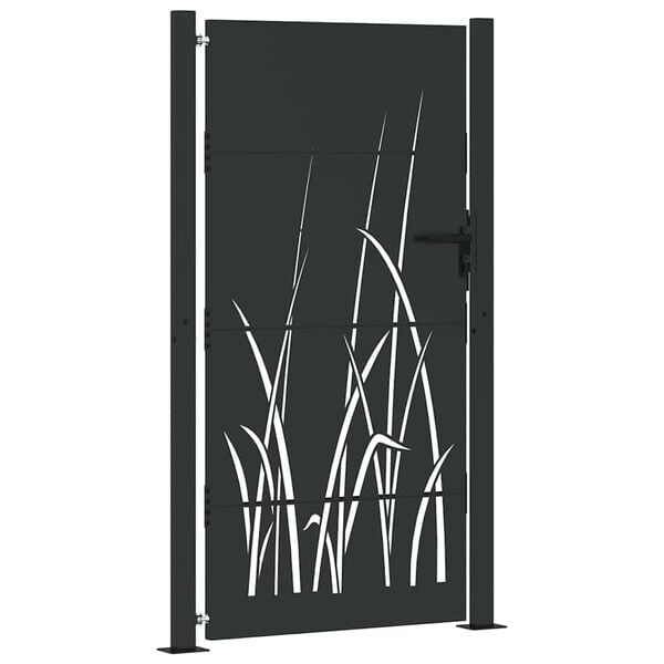 vidaXL Garden Gate with Lock Black 85 x 180 cm Powder-coated steel