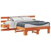 vidaXL Bed Frame with Headboard Brown 120 x 190 cm Solid Pine Wood