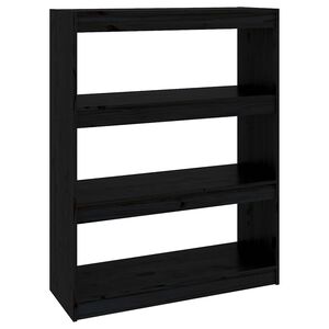 vidaXL Book Cabinet/Room Divider Black 80x30x103,5 cm Solid Wood Pine