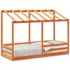 vidaXL Kids' Bed with Roof Wax Brown 75x190 cm Solid Wood Pine
