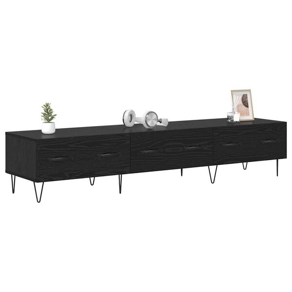 vidaXL TV Cabinet Black oak 150 x 36 x 30 cm Engineered wood