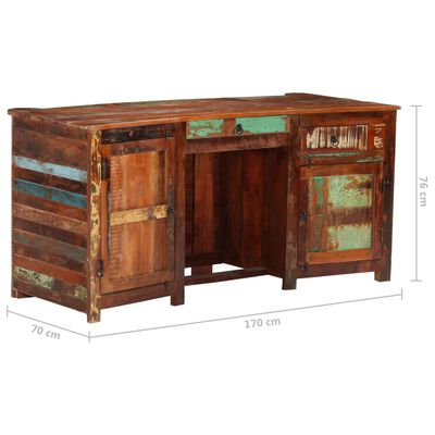 vidaXL Director Desk 170x70x76 cm Solid Reclaimed Wood