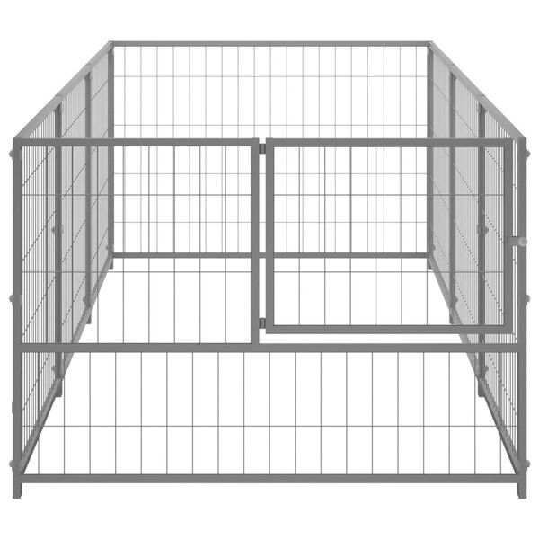 vidaXL Dog Kennel Silver 3 m&sup2; Steel