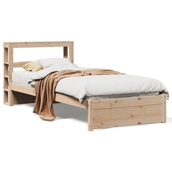 vidaXL Bed Frame with Headboard without Mattress 90x190 cm Single