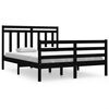 vidaXL Bed Frame without Mattress Black 135x190 cm Solid Wood