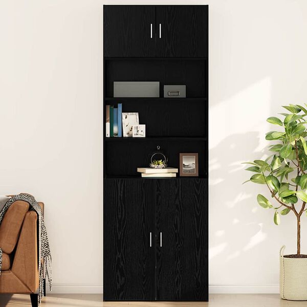 vidaXL Wall Cabinet Black oak 80 x 42.5 x 40 cm Engineered wood