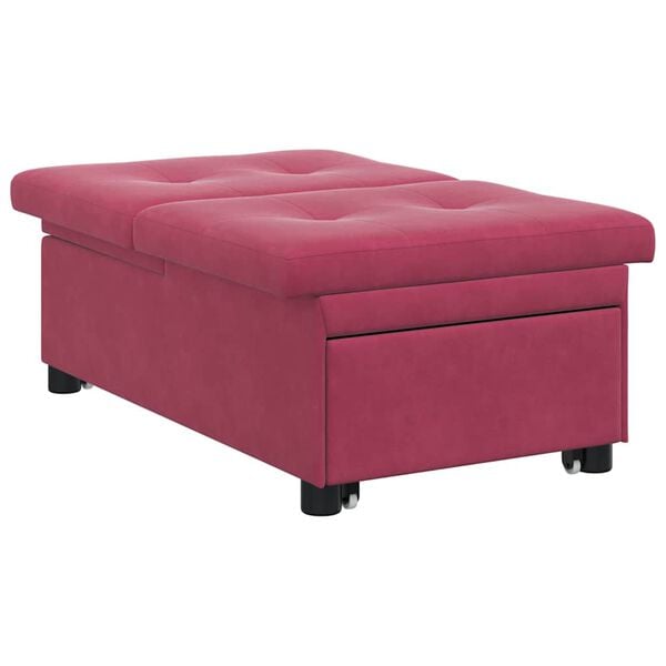 vidaXL Sofa Bed Wine Red 194 x 67 x 82 cm Velvet
