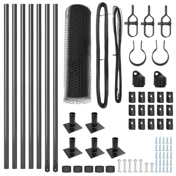 vidaXL Fence Post Grey 10 x 0.5 m (13 mm mesh) Steel and PVC