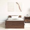 vidaXL Bed Frame without Mattress Brown Oak 100x200 cm Engineered Wood