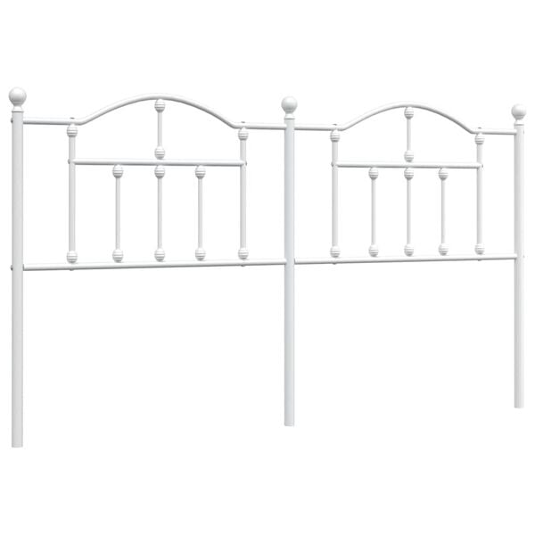 vidaXL Metal Replace Headboard White 160 cm