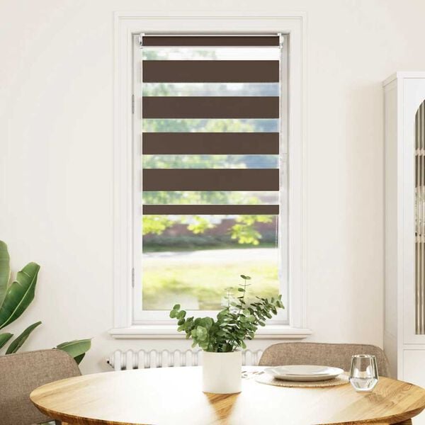 vidaXL Zebra blind 80.9x150 cm Fabric Width 76.7 cm coffee