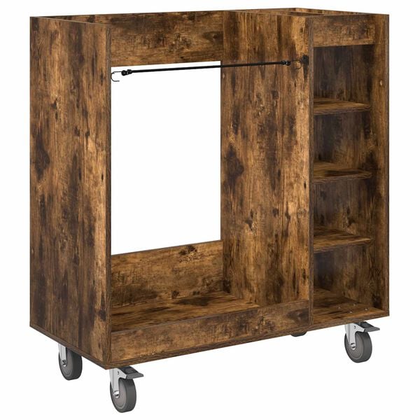 vidaXL Golf Cabinet with Wheel Plain Smoked Oak 90 x 45 x 98 cm