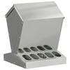 vidaXL Chicken Feeder Silver 30 x 30 x 39 cm Galvanised Steel