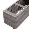 vidaXL Garden Raised Bed with 3 Pots 100x30x36 cm Poly Rattan Grey
