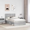 vidaXL Bed Frame Grey Sonoma 120 x 200 cm Solid Pine Wood