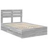 vidaXL Bed Frame with Drawer Grey Sonoma 120 x 190 cm Engineer Wood