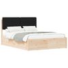 vidaXL Bed Frame with Upholstered Headboard Black 140 x 190 cm