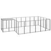 vidaXL Dog Kennel | Black and Silver Grey | PE, Powder-Coated Steel | Large