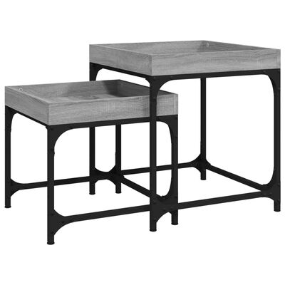 vidaXL Side Tables 2 pcs Grey Sonoma Engineered Wood